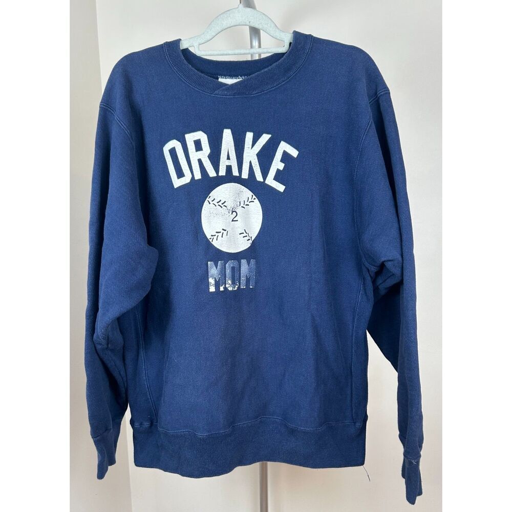 VINTAGE Drake Bulldogs Sweatshirt Mens Large Spell Out Crewneck NCAA 90s